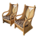 Pair of rattan armchairs