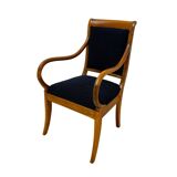 Biedermeier Armchair in Walnut & Black Boucle, South Germany, 1835