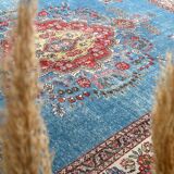 Blue Handmade Persian Vintage Rug 274x370 cm