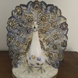 Ceramic peacock lamp from the 70s