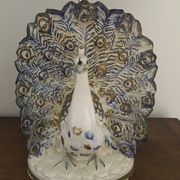 Ceramic peacock lamp from the 70s