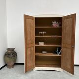 Restored 1930 art deco wardrobe, pure linen color
