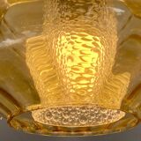 Trio of 3 glass chandelier suspensions GDR 1970 Veb Narva