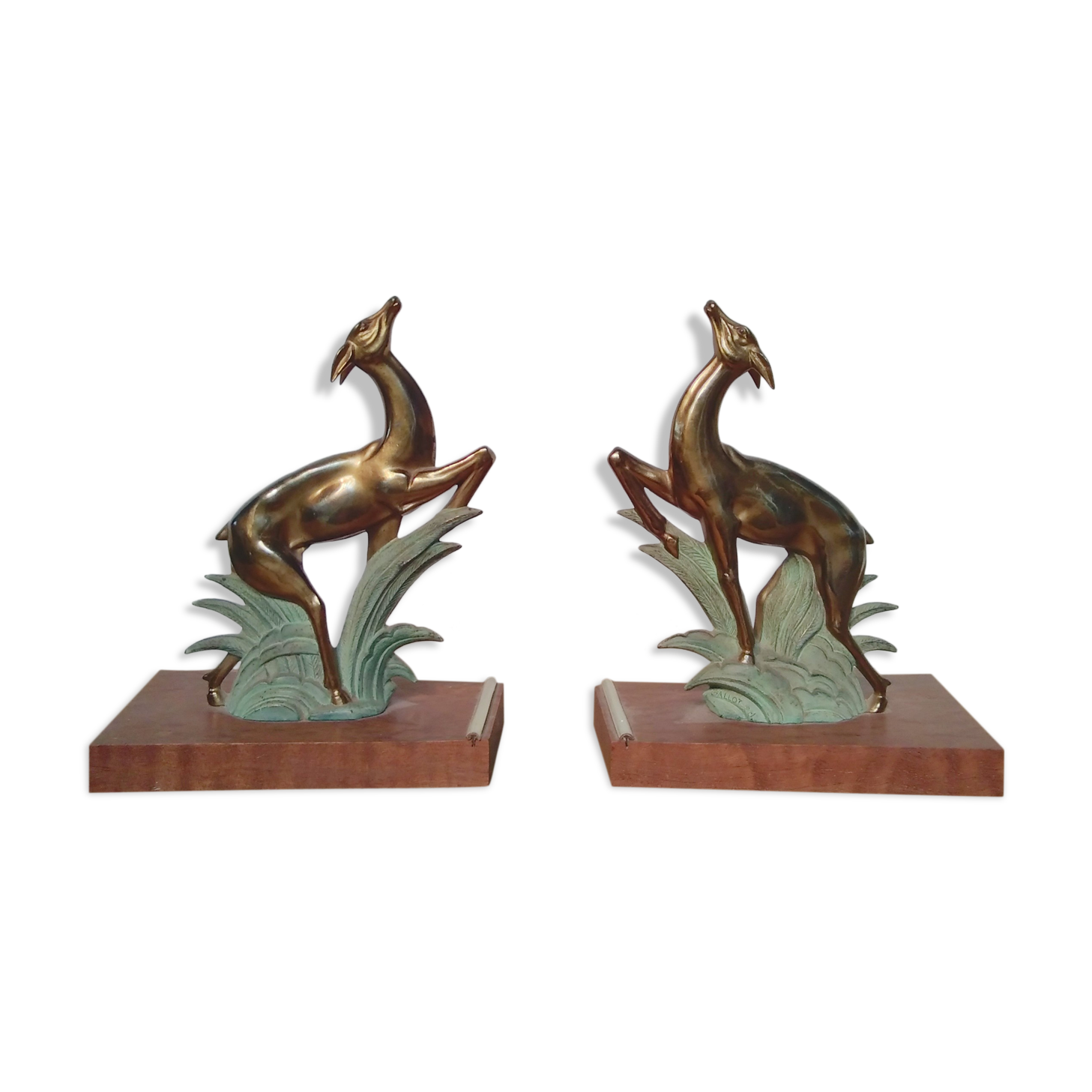 Art Deco doe bookends