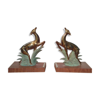 Art Deco doe bookends