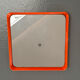 Orange moulded plastic mirror