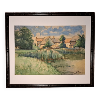Paysage impressionniste signé - École française - 1901