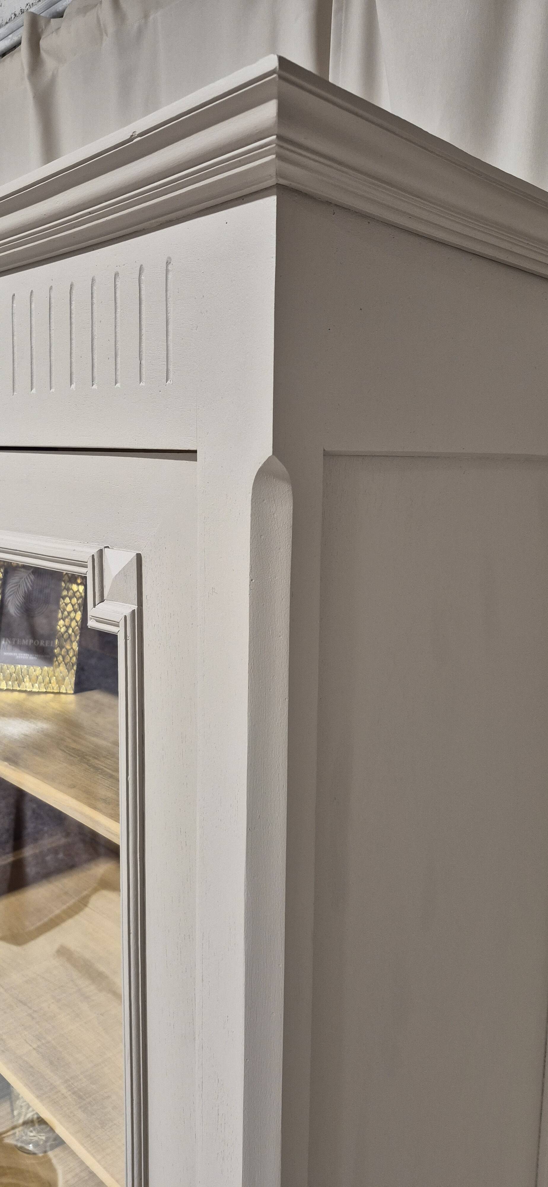 Glass display cabinet with drawer