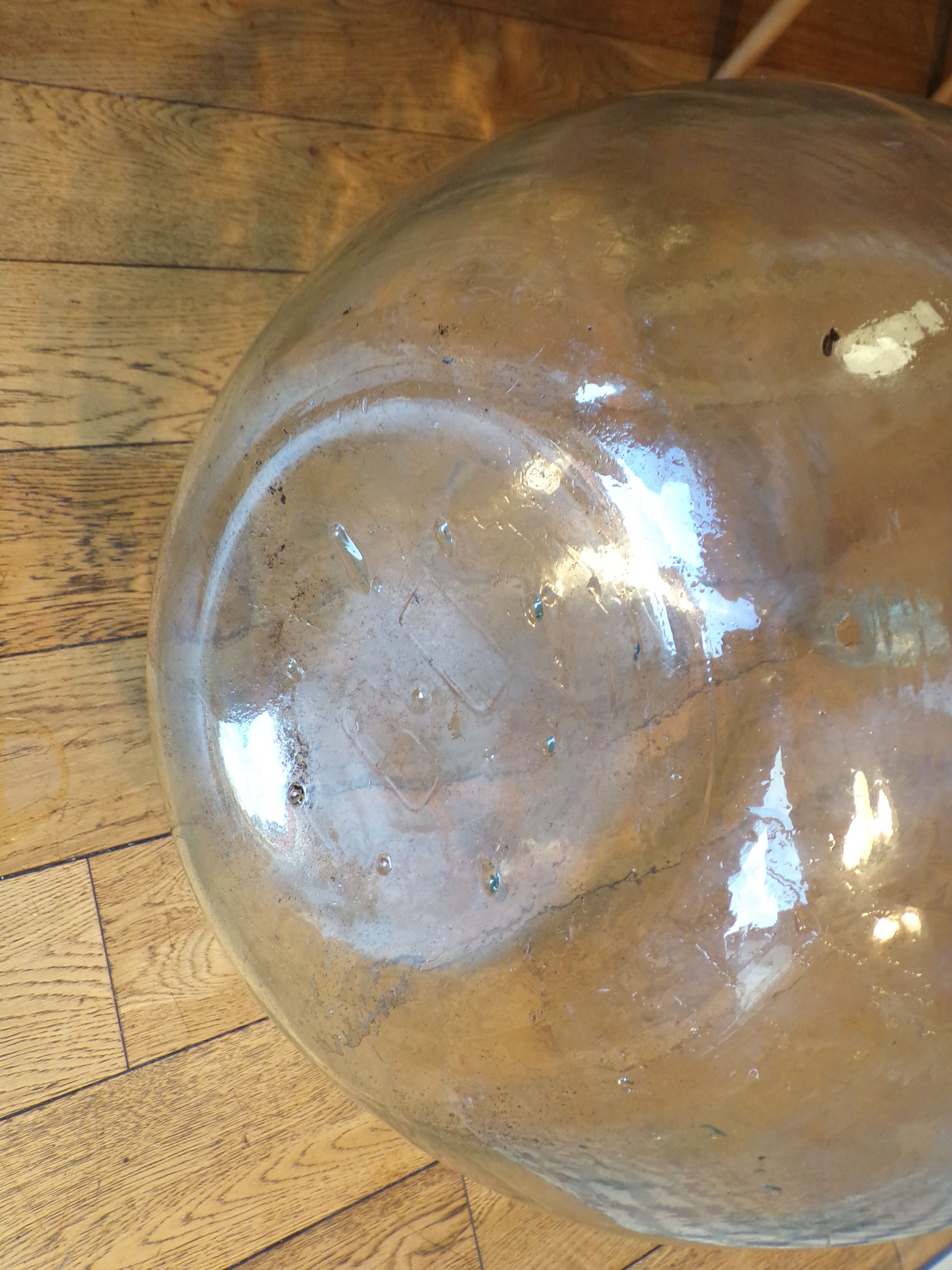 60L white blown glass demijohn