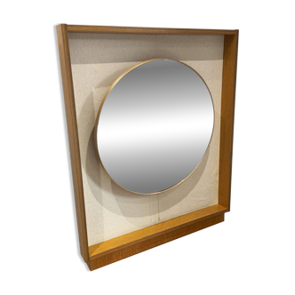 Vintage Scandinavian teak mirror from the 1960s.
