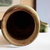 Terra cotta glazed Provencal old enameled antique olive jar