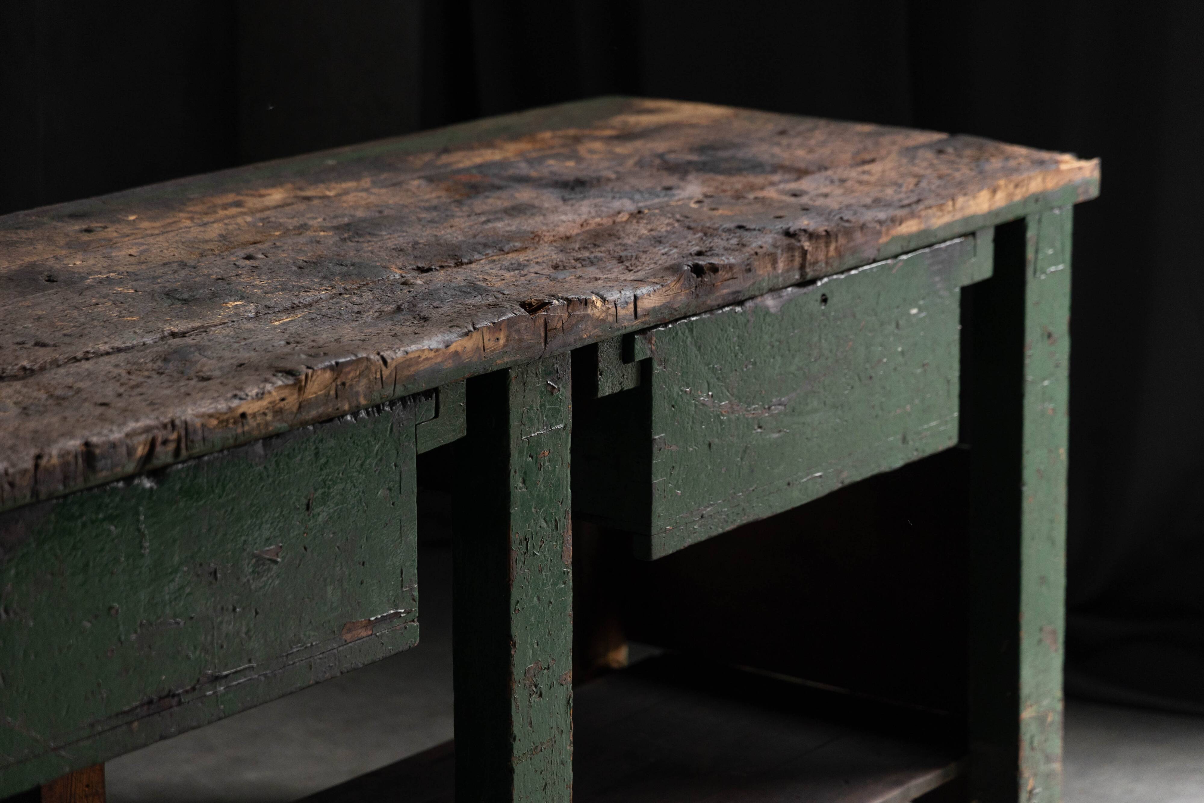 Rustic Industrial Workbench, France, Early 20th Century