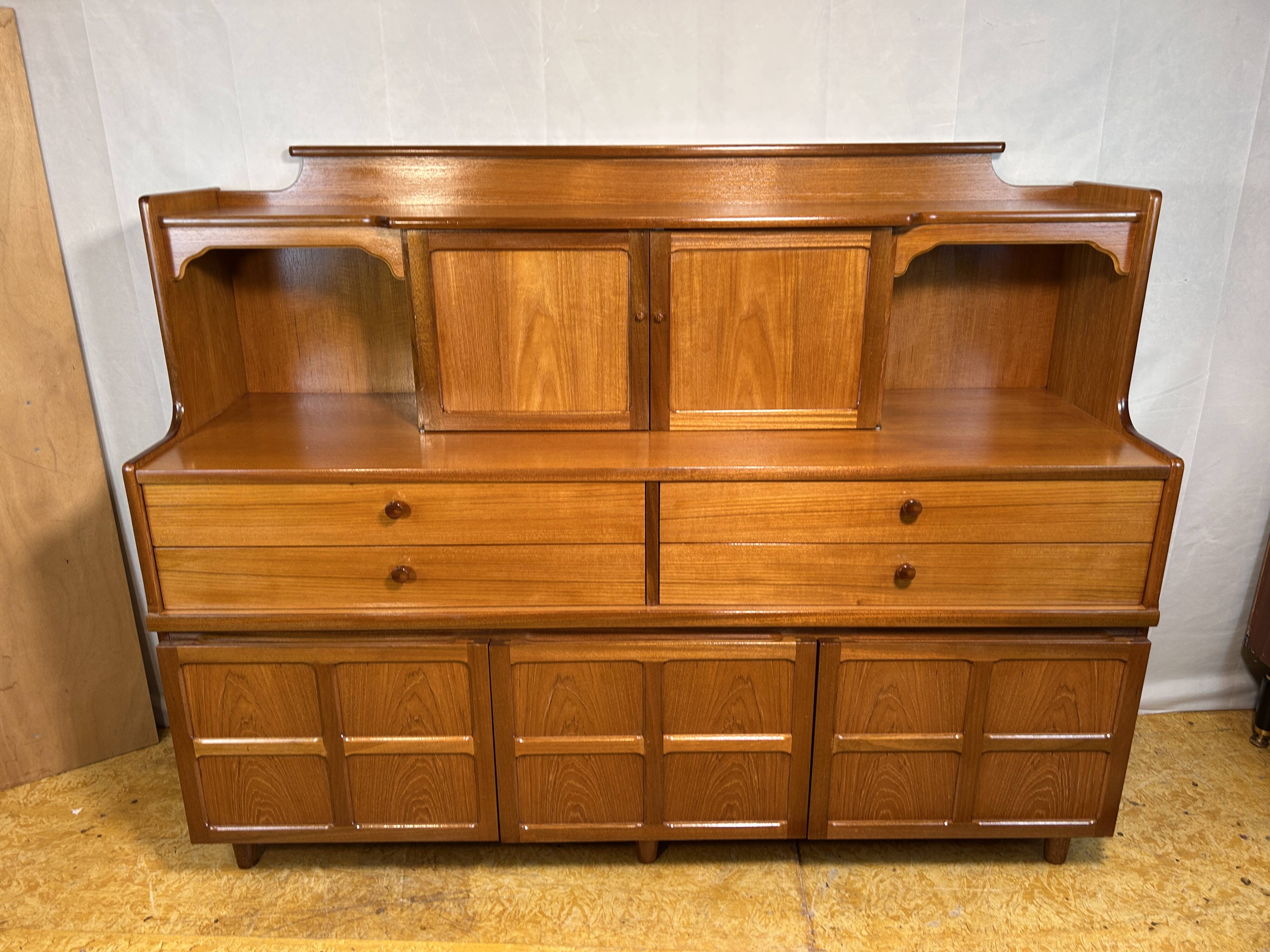 Mid-Century Retro Vintage Teak Highboard by Nathan 1960–1970  Exceptionally
