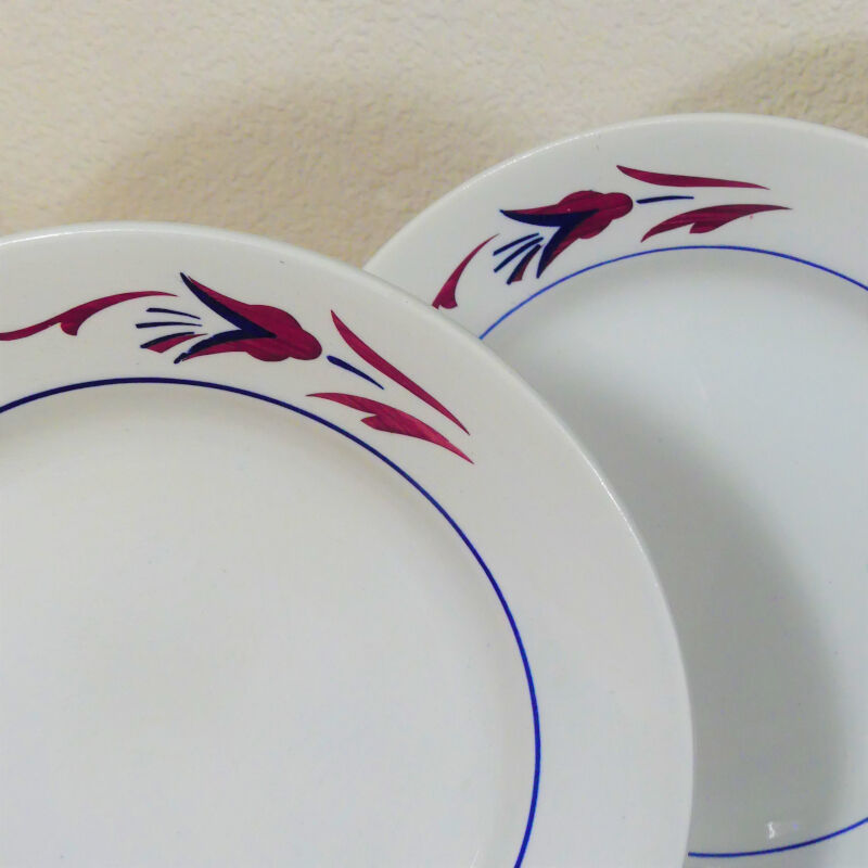 Seven flat plates model "Provence" Niderviller - Old plates Niderviller