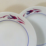 Sept assiettes plates modèle "Provence" Niderviller - Assiettes anciennes Niderviller