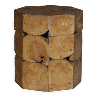 Wooden end grain Side Table or Stool