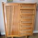 Vintage wood and rattan cabinet