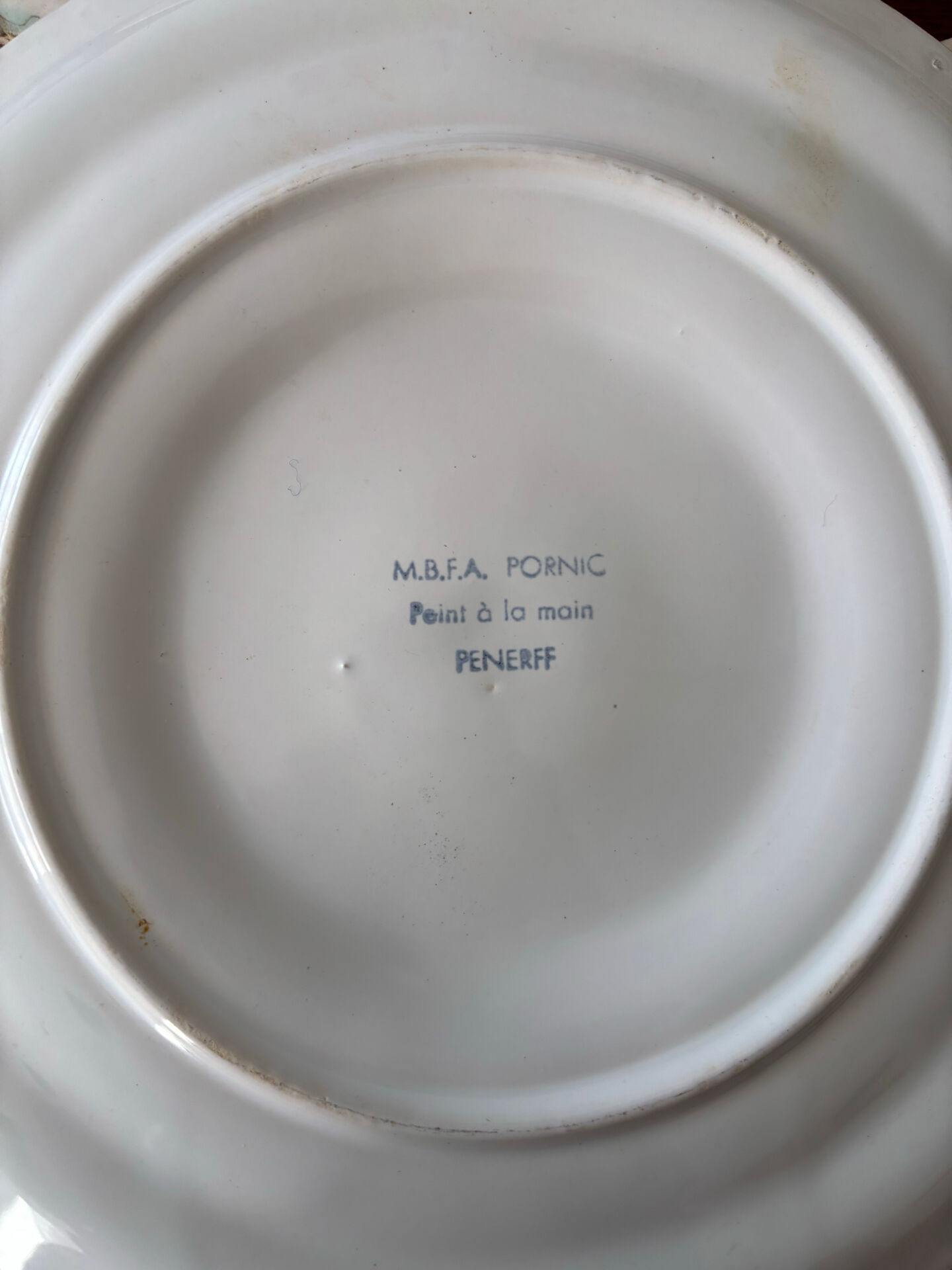 Set of 6 Vintage Ceramic Oyster Plates MBFA PORNIC Made in