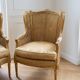Louis XV gold salon set with a 3-seater sofa and 2 armchairs.