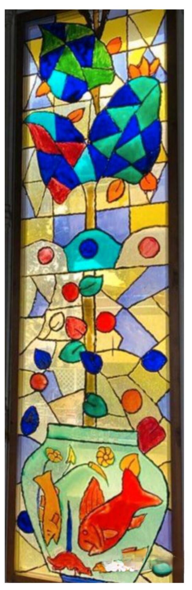 Artisanal Stained Glass – Design Koi Carp Jar and Stylised Tree