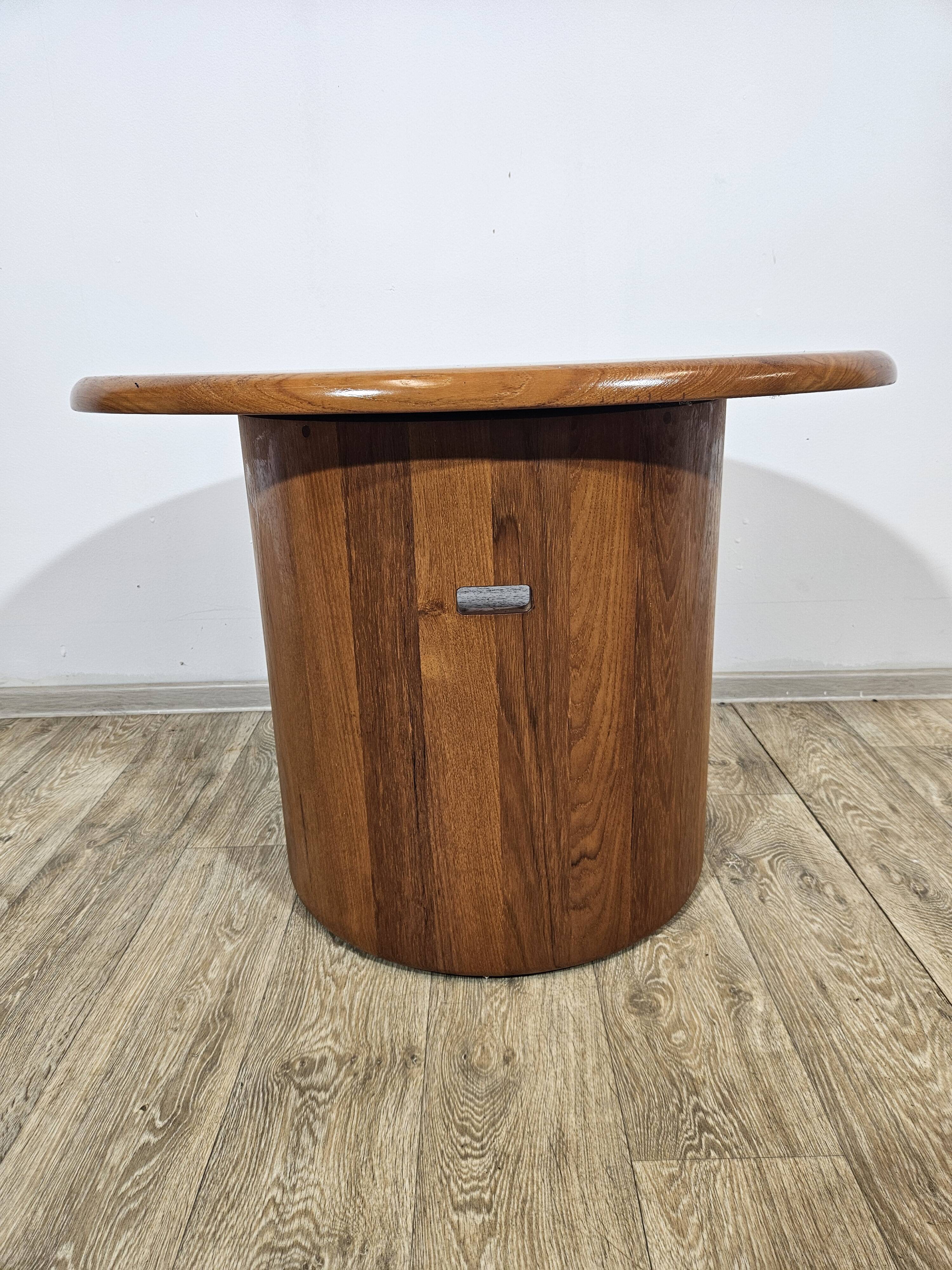 Solid teak TV table with swivel top, Silkeborg, Denmark, 1960s/1970s.