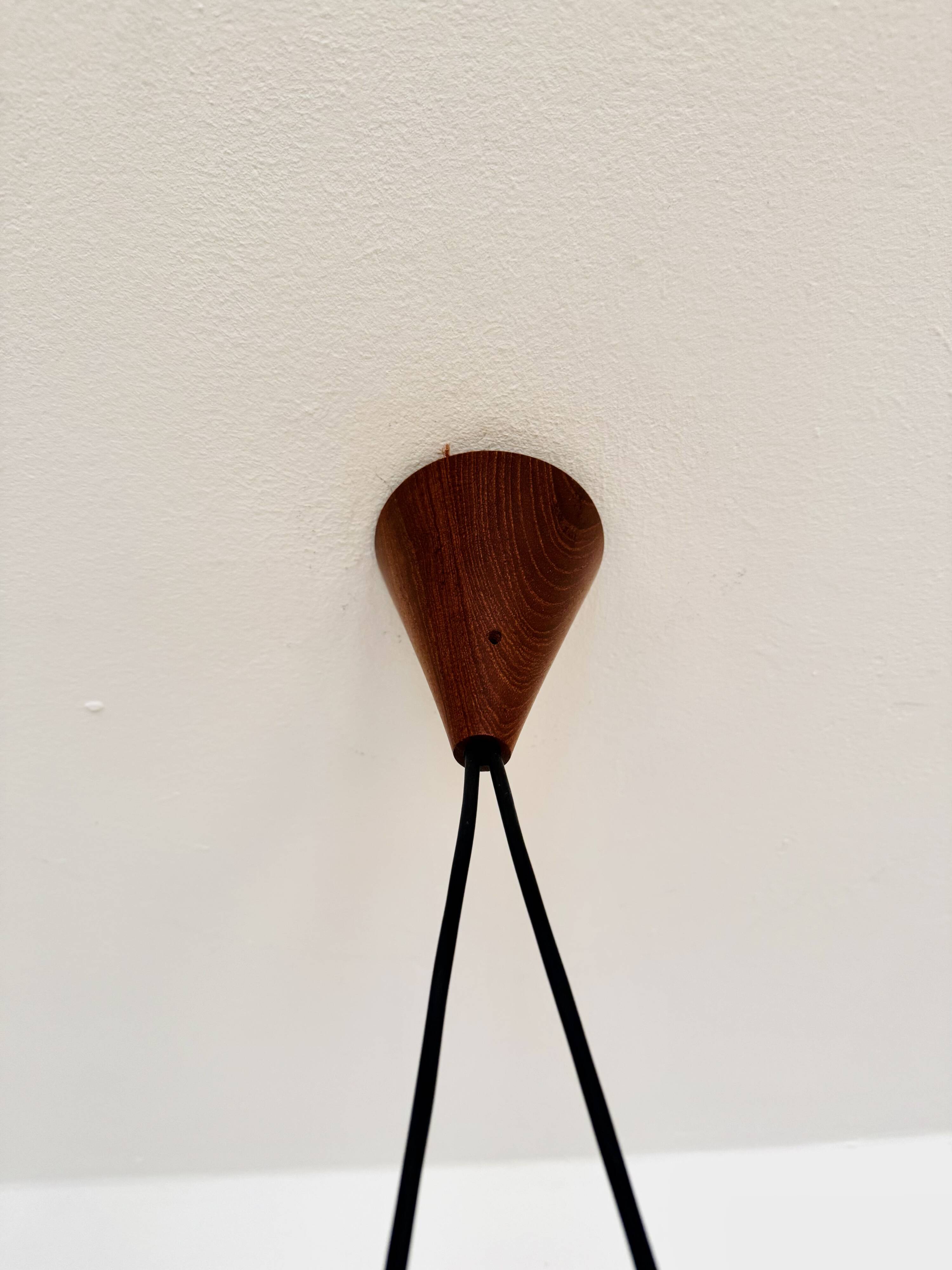 Danish Opaline and Teak Cascading Lamp by Nordisk Solar