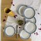 6 ironstone flat plates, antique earthenware from Saint Amand and Hamage