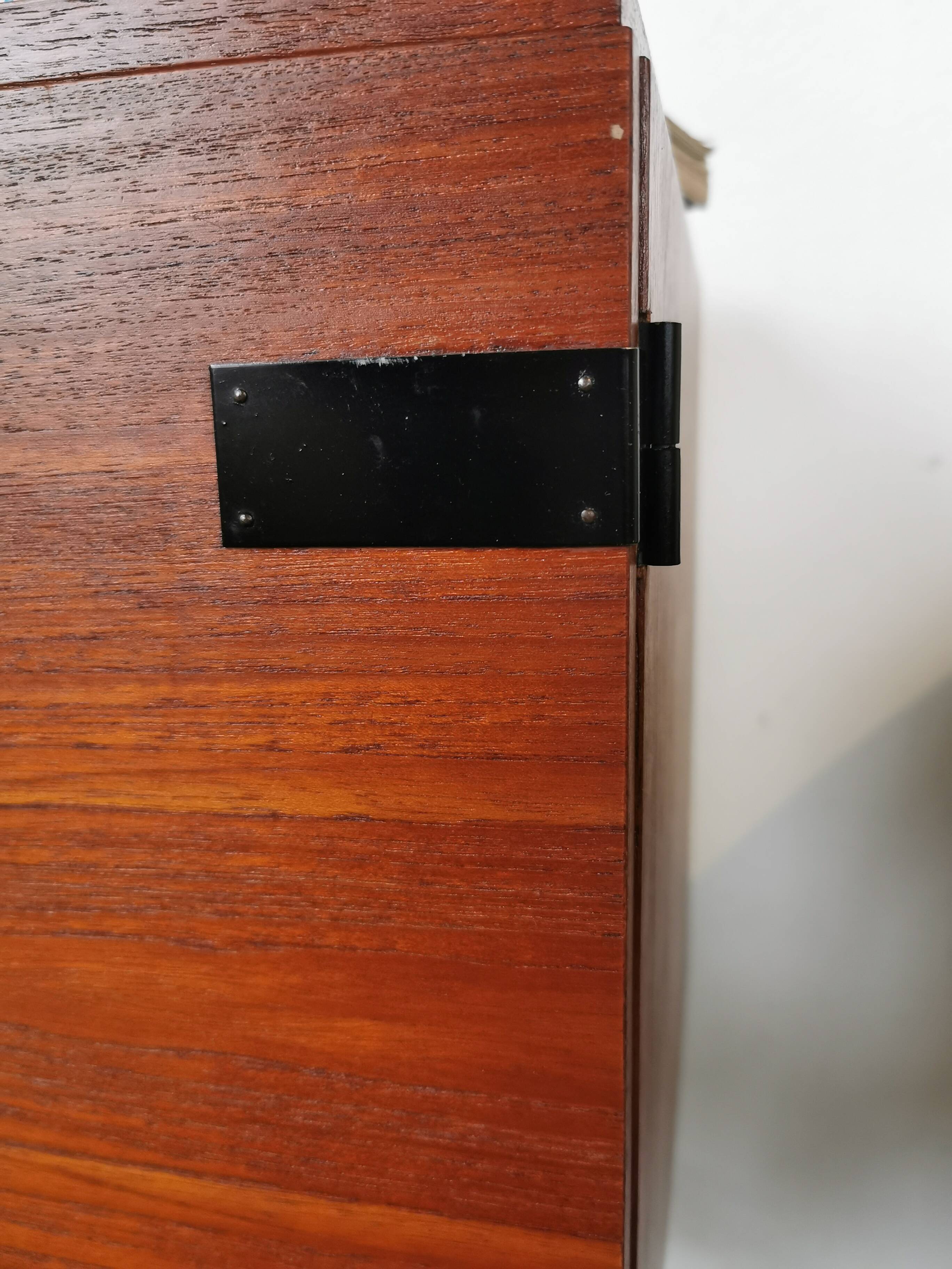 Small teak and metal sideboard, 70s