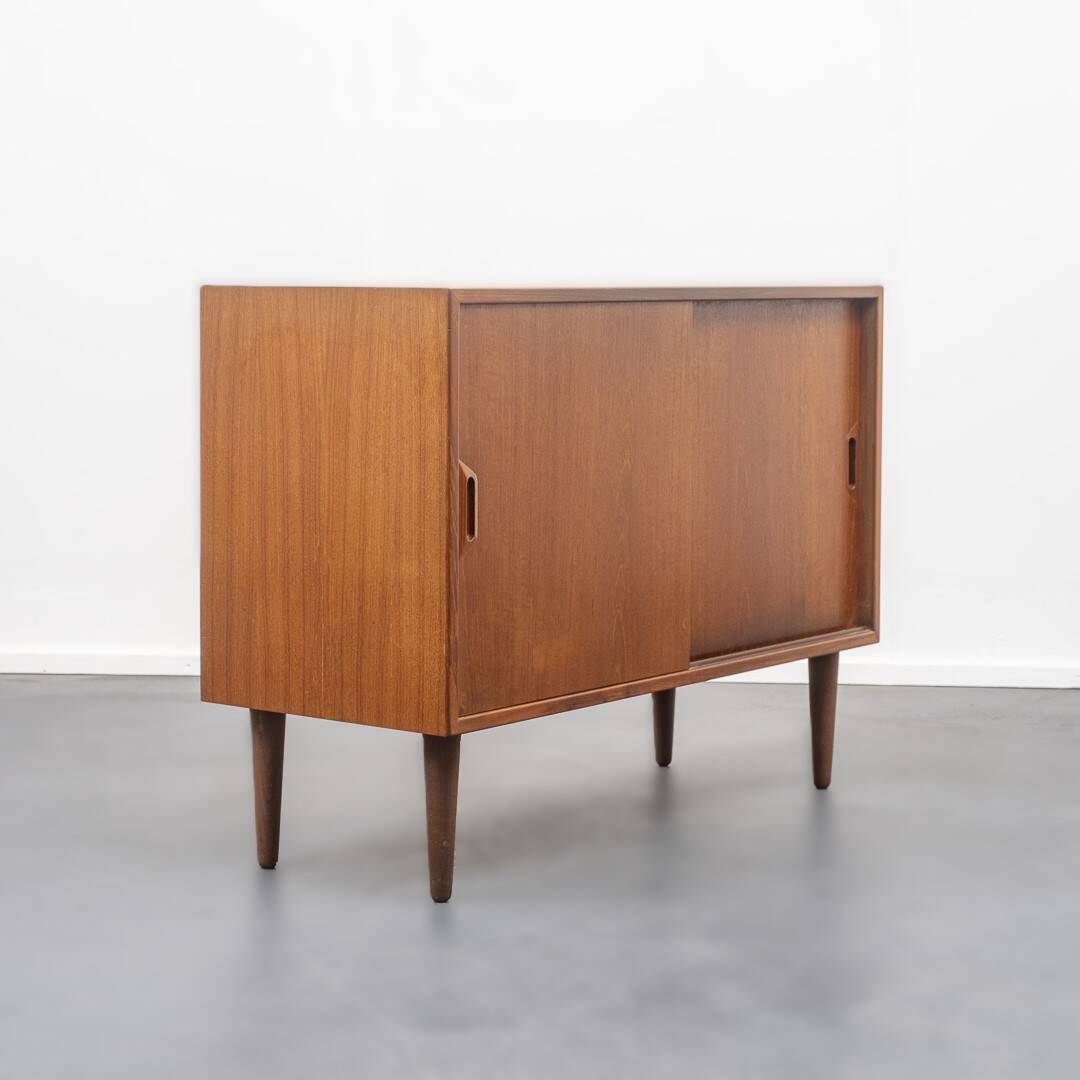 Danish chest of drawers, teak, sliding doors, vintage