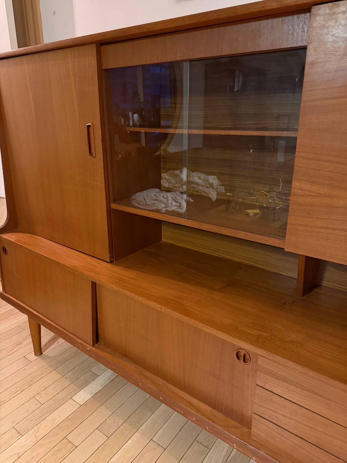 Vintage Scandinavian teak sideboard – 1960s–70s
