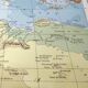 Antique map of French equatorial and western Africa in 1950 43x43cm