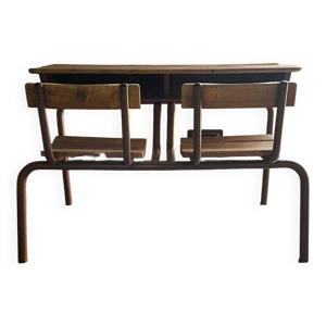 Pupitre double bois et - metal