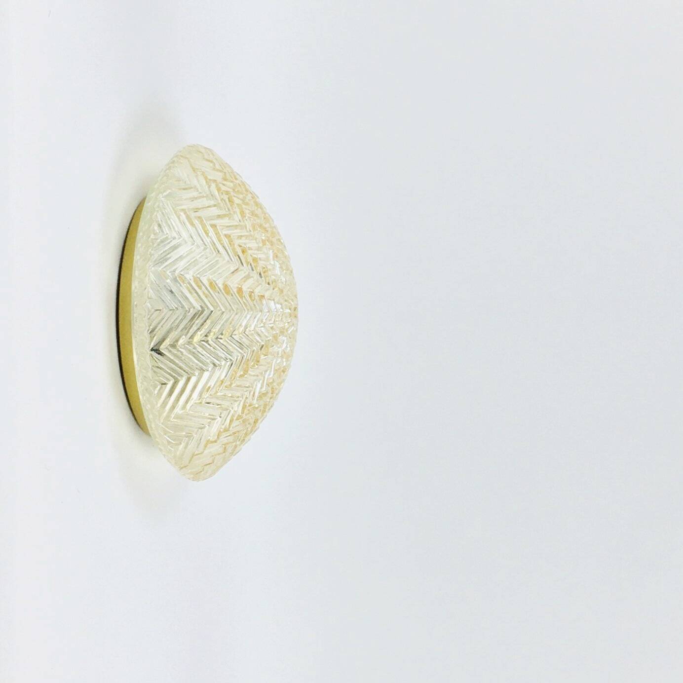 Geometric Amber Glass Wall Light/Ceiling Light from Limburg, Germany, 1970s
