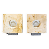 Travertine table lamps by Giuliano Cesari for Nucleo Sormani, 70s, set of 2