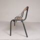 Industrial slatted bench from a French school, 1960s.