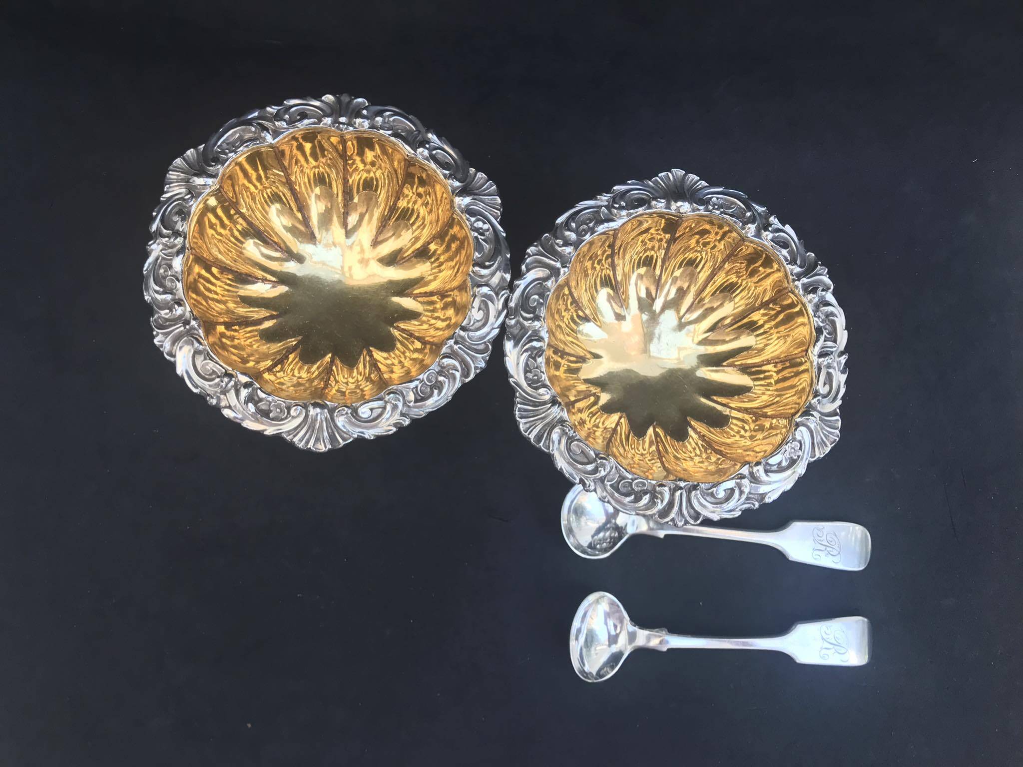 Antique English salt and pepper shakers