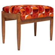 Vintage red and orange mid-century stool, Edmund Homa, 1960s