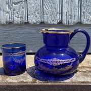 Service pichet De Nuit Bleu Verre