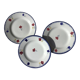 3 Flat plates Digoin Mary Lou blue rim