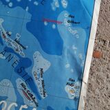 Vintage school map mdi Oceania - South America.