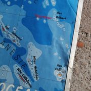 Vintage school map mdi Oceania - South America.