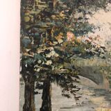 Oil on canvas representing Notre-Dame de Paris post-impressionist