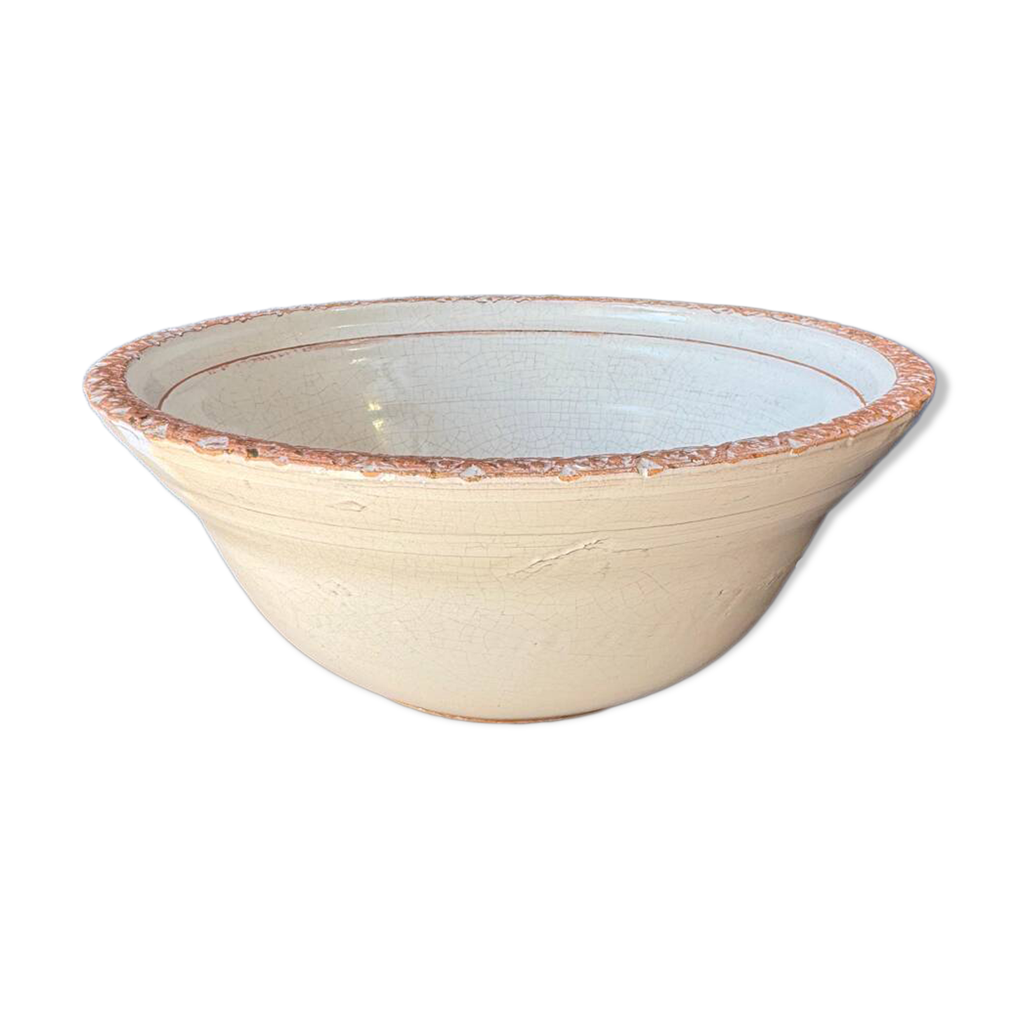 Large vintage Biot coupe in glazed ceramic, French craftsmanship.