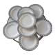 Set of 8 hollow plates Terre de Fer model "Garlands" late nineteenth