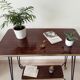 Vintage Formica and wrought iron rolling dessert trolley/side table.