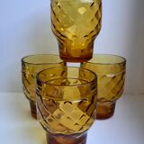 Set of 4 amber glasses Pernod 70s