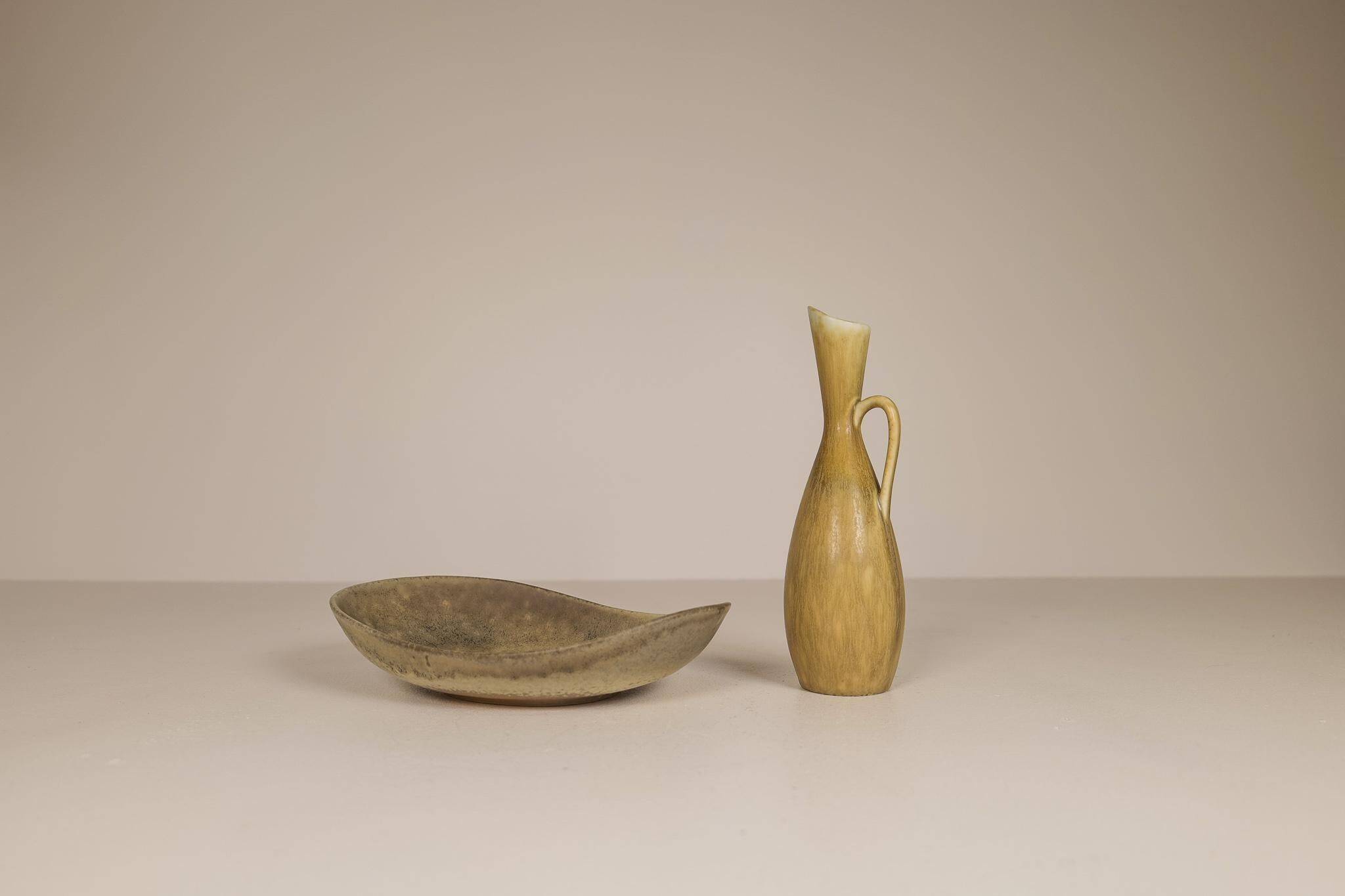 Bowl and vase Midcentury Modern Rörstrand Carl Harry Stålhane, Sweden, 1950s