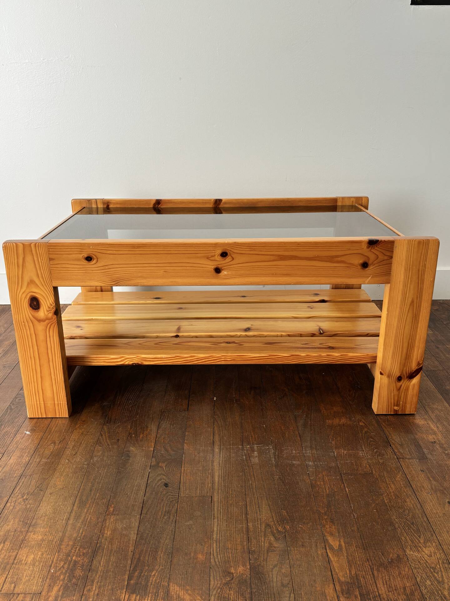 1970s pine coffee table