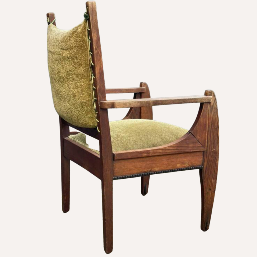 Dutch art deco curved chair, ca 1930s