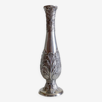 Vase soliflore métal argenté art nouveau